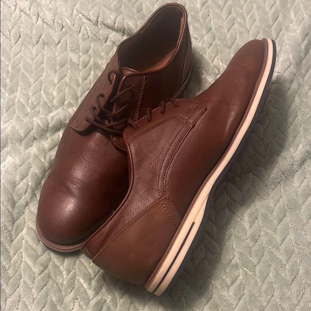 Guess Brown Leather Oxford Shoes